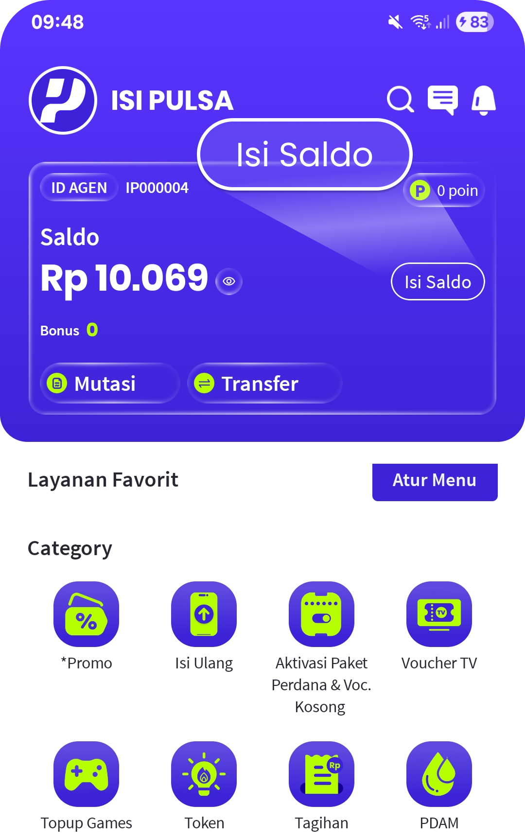 Isi Saldo - Isi Pulsa - Tab