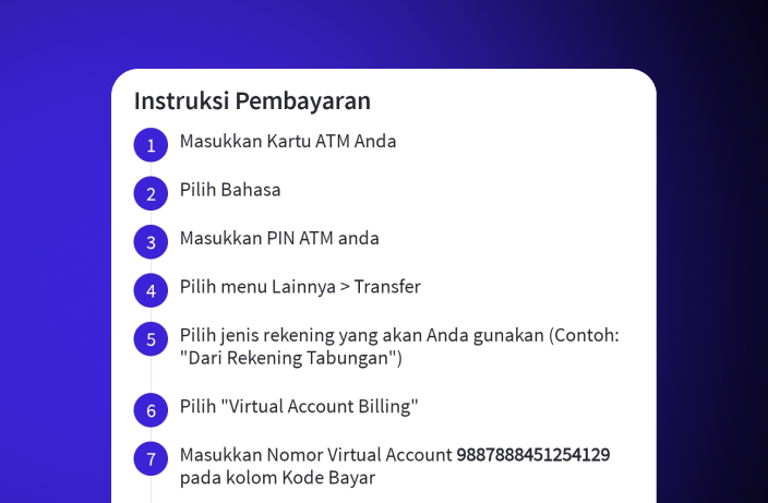 Isi Saldo - Instruksi Pembayaran - Isi Pulsa