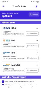 Screenshot Detail Transfer Bank Isi Pulsa