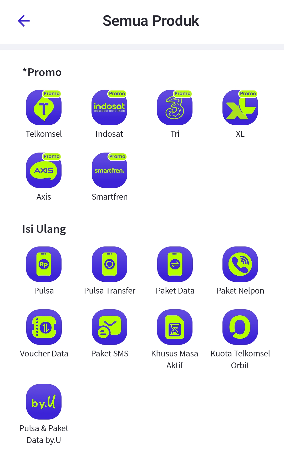 Transaksi Isi Pulsa - Screenshoot